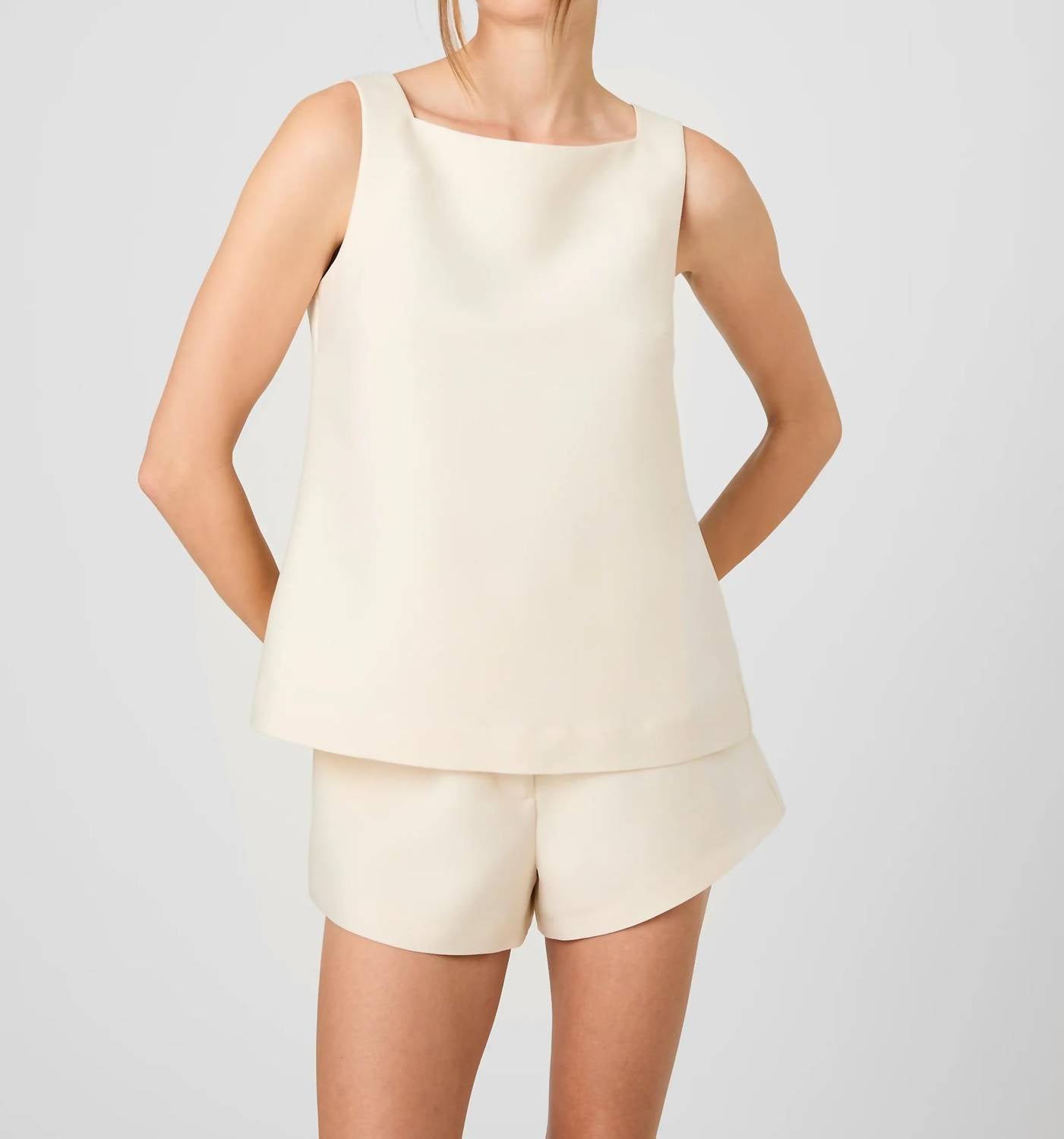 French Connection - Structured Taffeta Sleeveless A-line Top