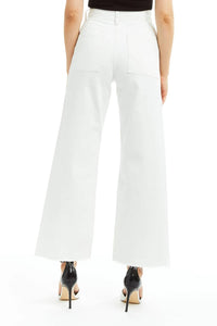 Tractr - Alice High Rise Ankle Crop Wide Leg Jean