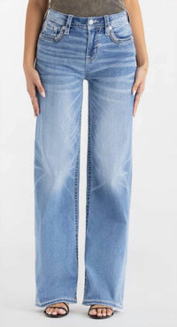 Miss Me Women's Naia High Rise Wide Leg Jean in light vintage - women's jeans