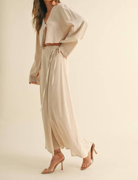 Miou Muse - Long Sleeve Tie Front Top