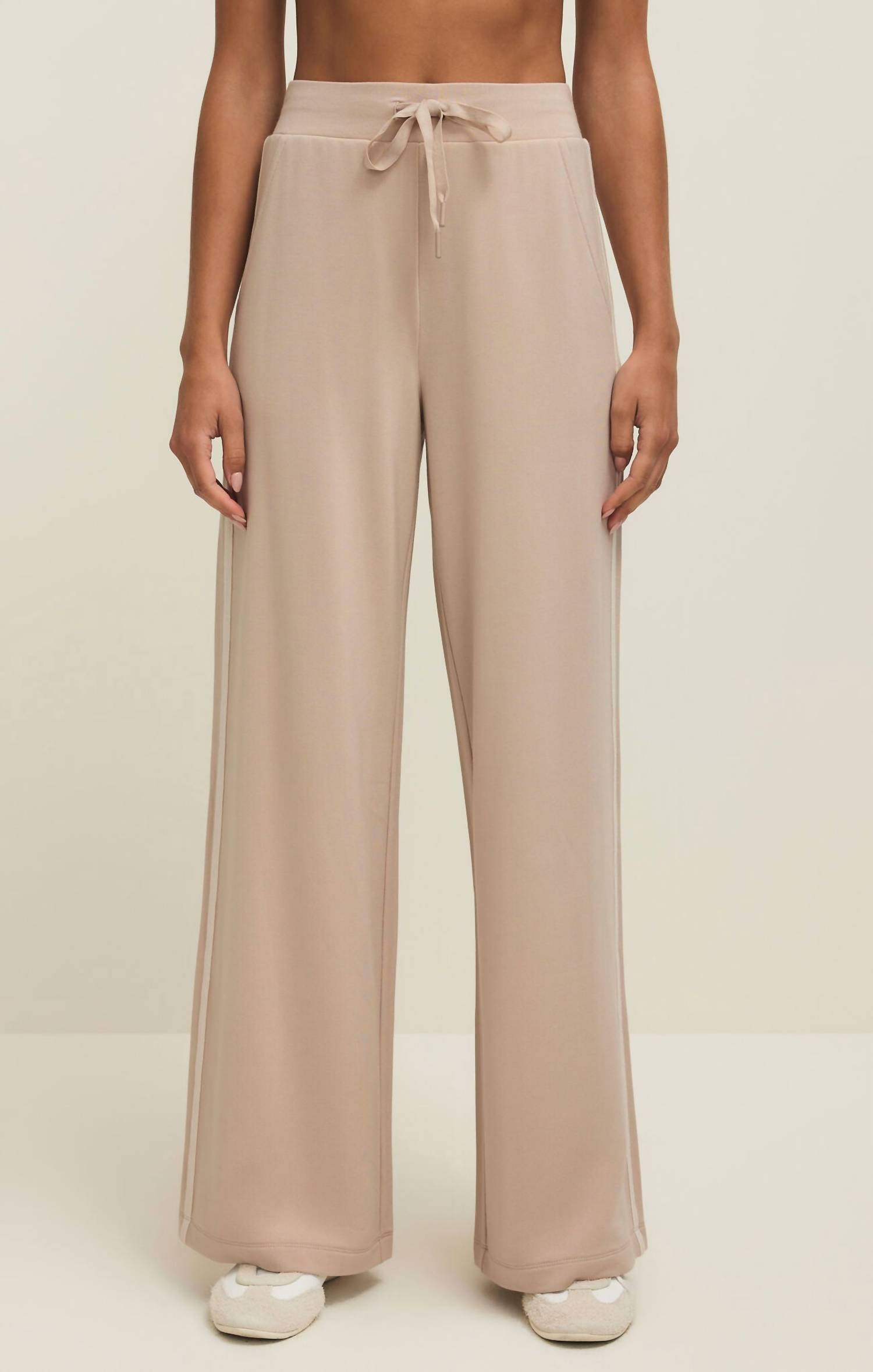Z Supply Layover Track Pant in parchment - women's pants - detail view