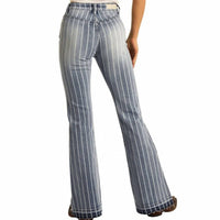Rock & Roll Cowgirl - High-rise Striped Stretch Jeans
