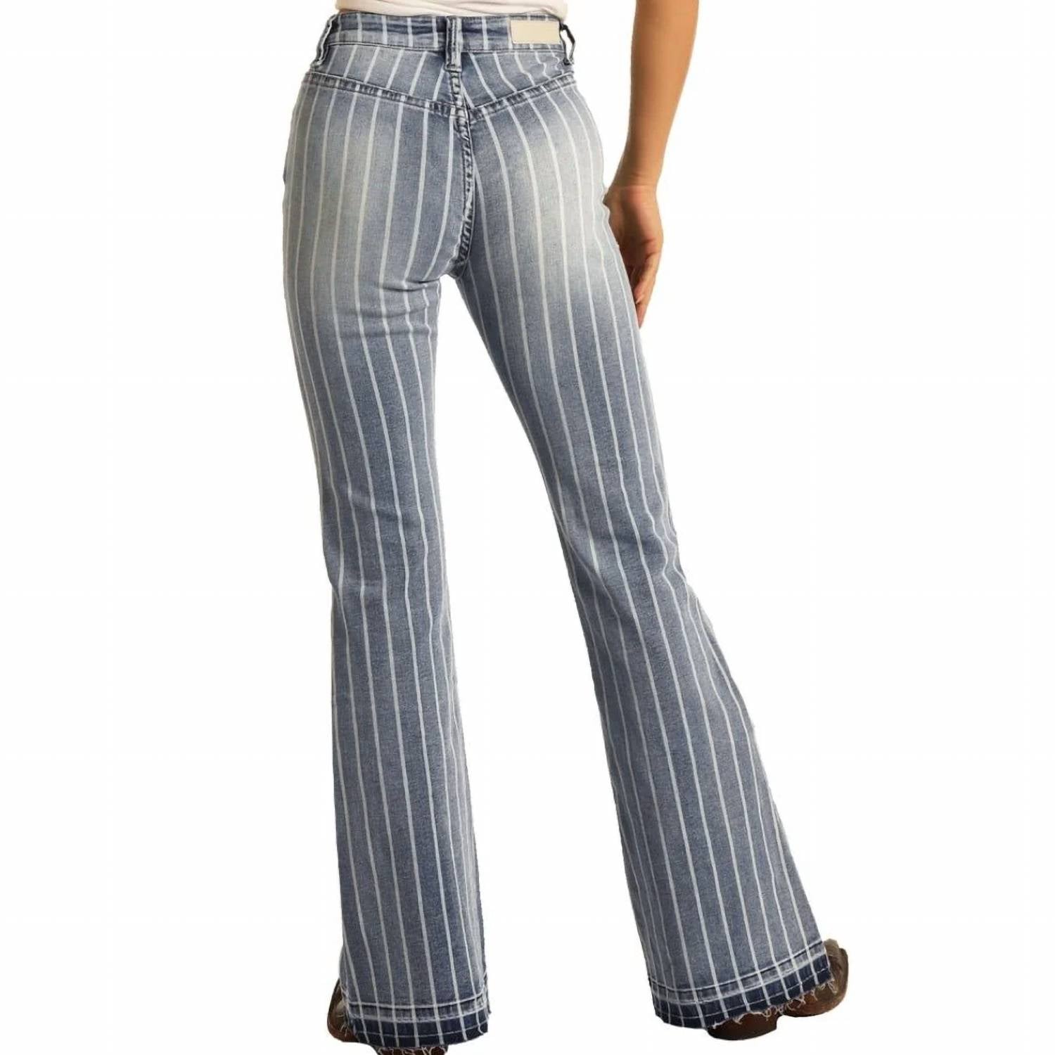 Rock & Roll Cowgirl - High-rise Striped Stretch Jeans