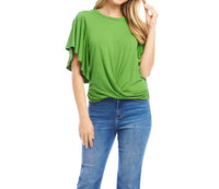 Karen Kane - Flutter Sleeve Drape Front Top