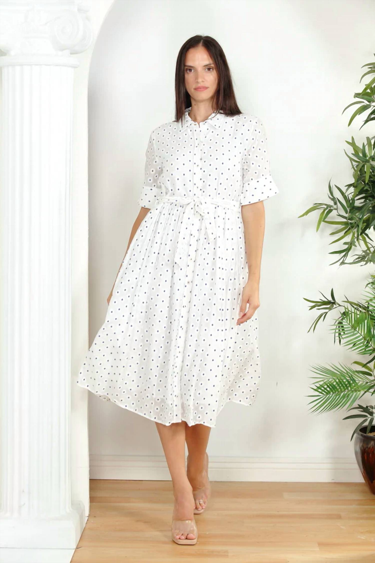 Zero Degrees Celsius - Shirt Dress With Waist Belt