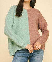 Pinch - Colorblock Cozy Round Neck Sweater
