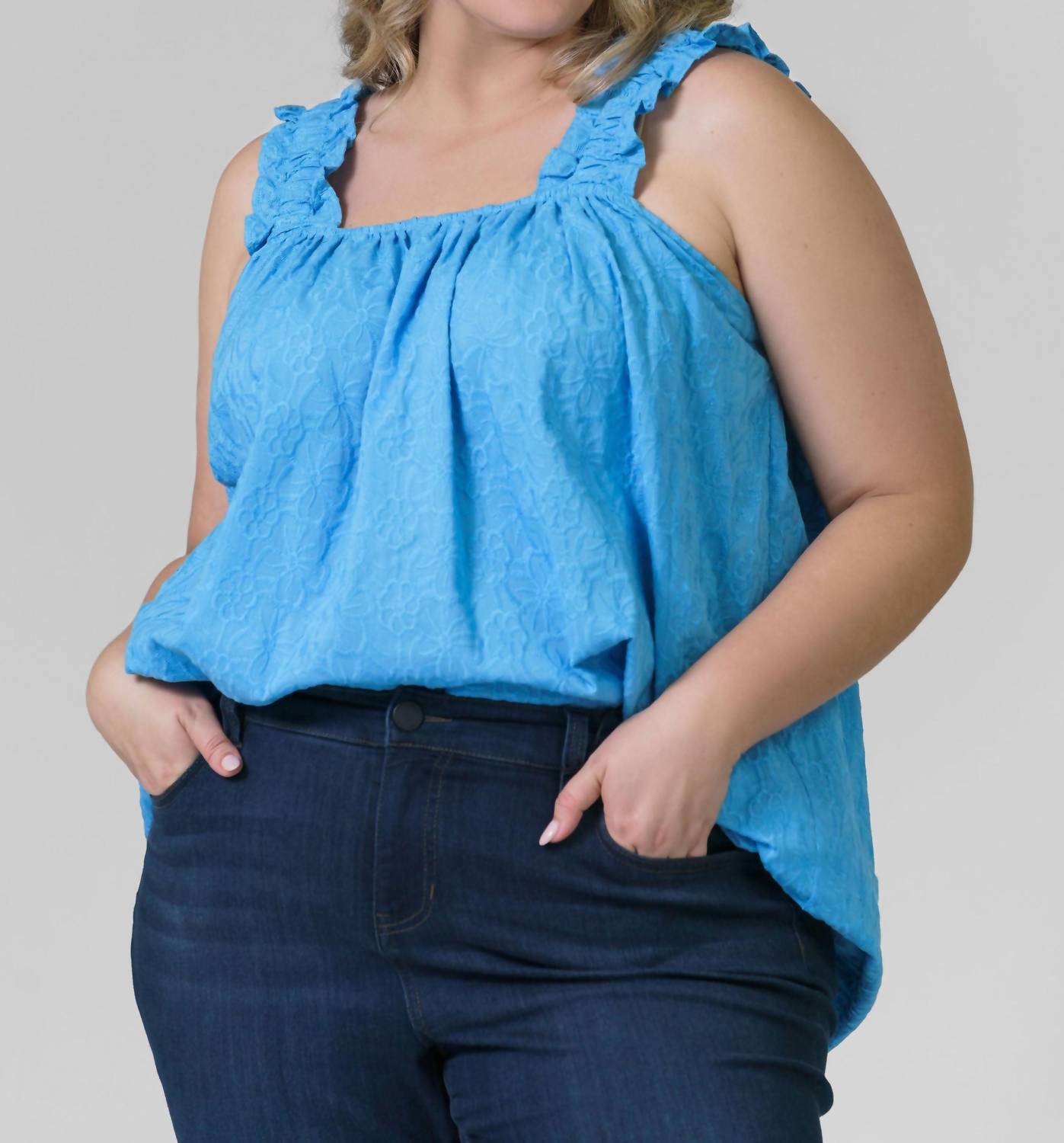 Emily Lovelock - Silvia Sleeveless Square Neck Top - Plus