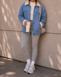 Timing - Corduroy Oversized Jacket With Sherpa Detail