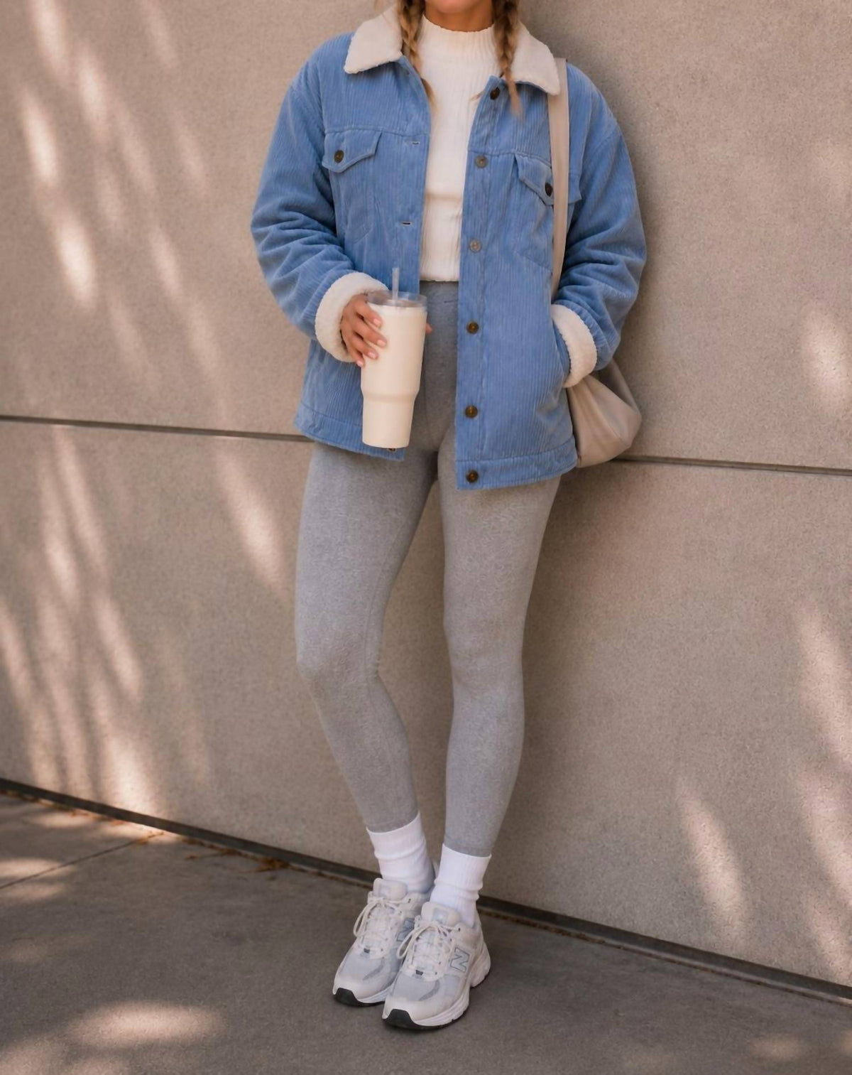 Timing - Corduroy Oversized Jacket With Sherpa Detail