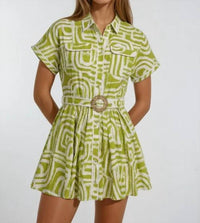 Sincerely Ours - Olive Belted Mini Dress