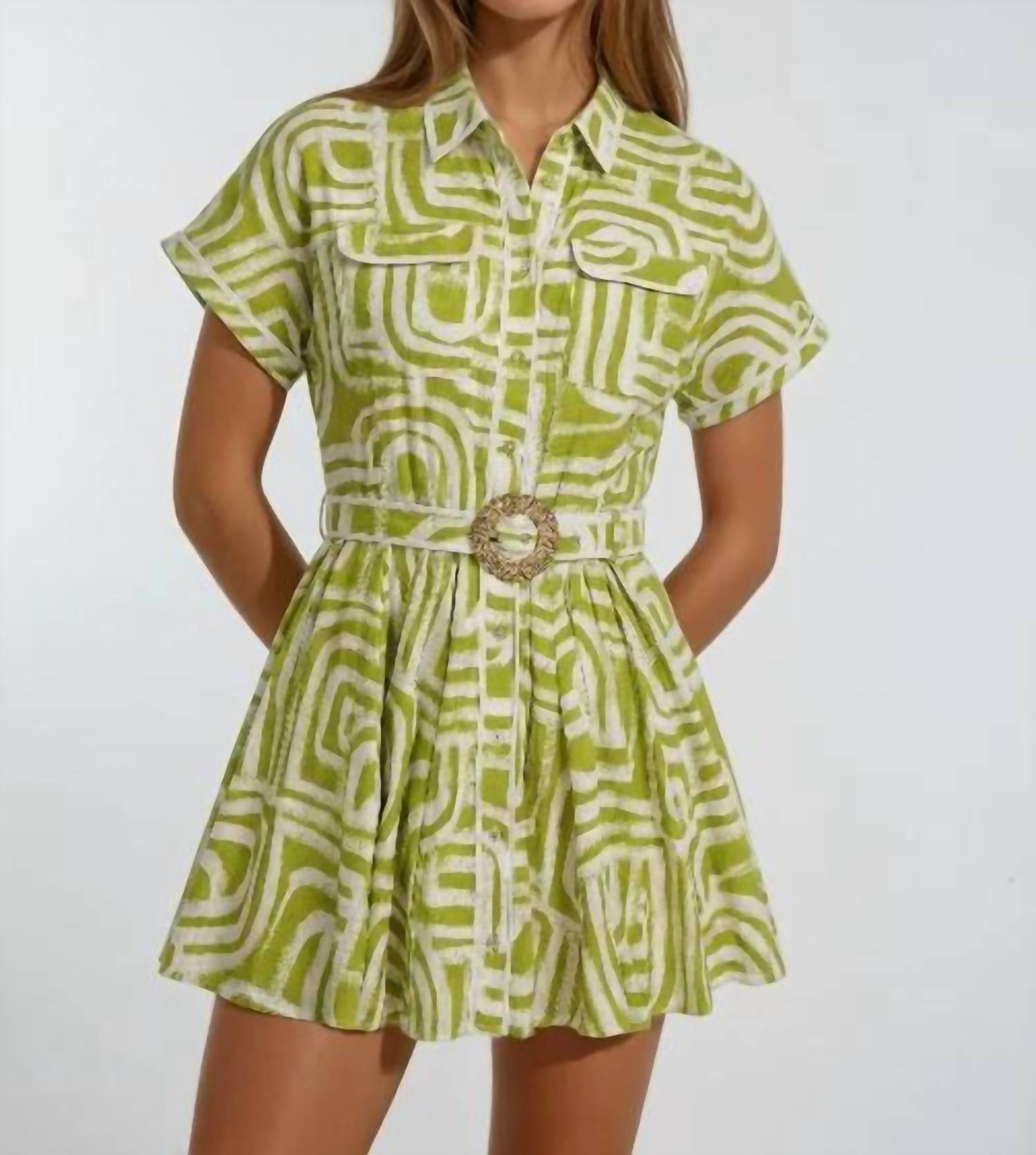 Sincerely Ours - Olive Belted Mini Dress