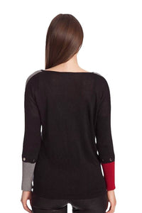 Color Block V-Neck Sweater