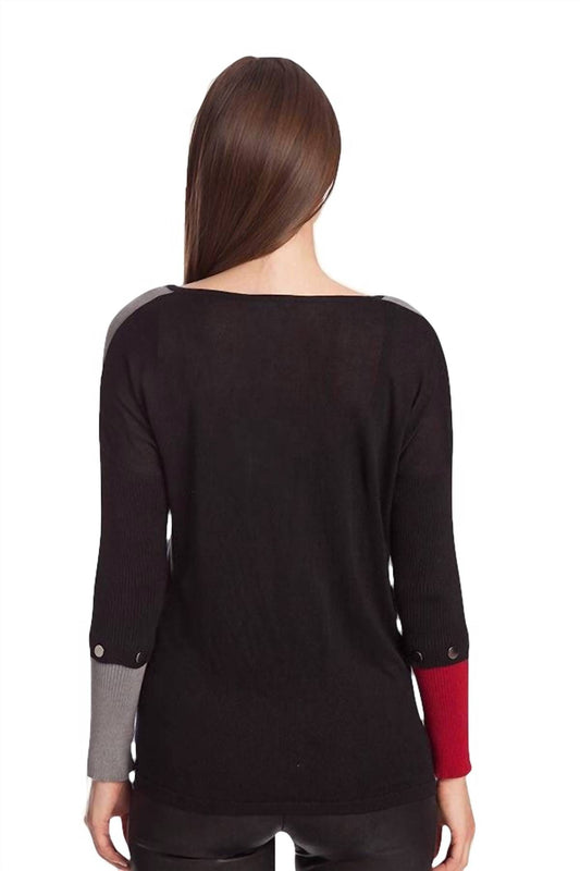 Color Block V-Neck Sweater