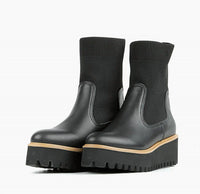 ALL BLACK Women's Flatform Sock Boots in black - women's shoe - detail view