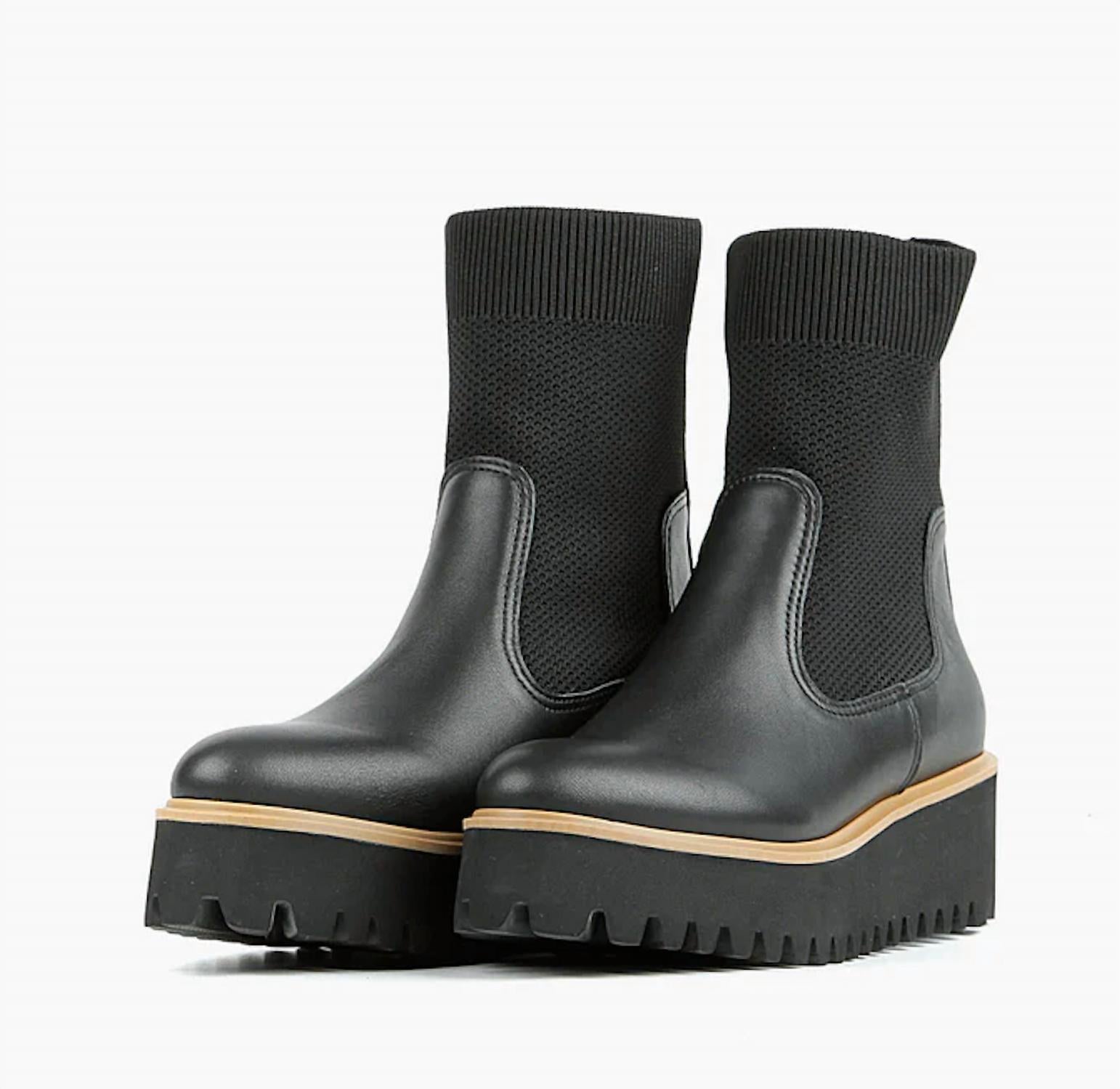 ALL BLACK Women's Flatform Sock Boots in black - women's shoe - detail view
