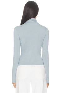 RIPLEY RADER Turtleneck Top in chambray - women's long sleeve top - alternate view
