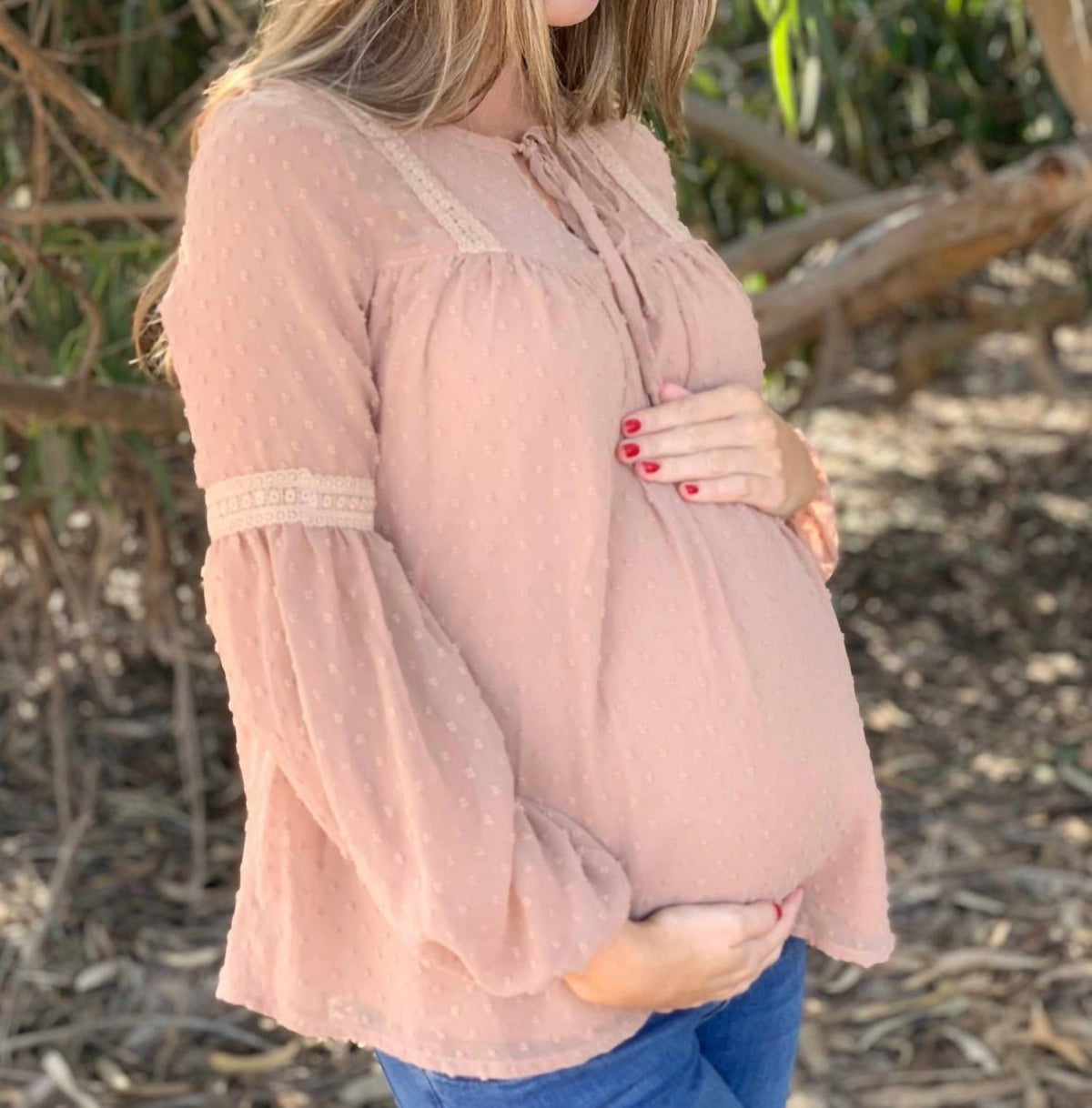 Liv Maternity - Swiss Dot Lace Blouse