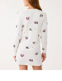 Lilly Pulitzer Ballad Long Sleeve Dress in coconut disney half drop - women's dress - detail view