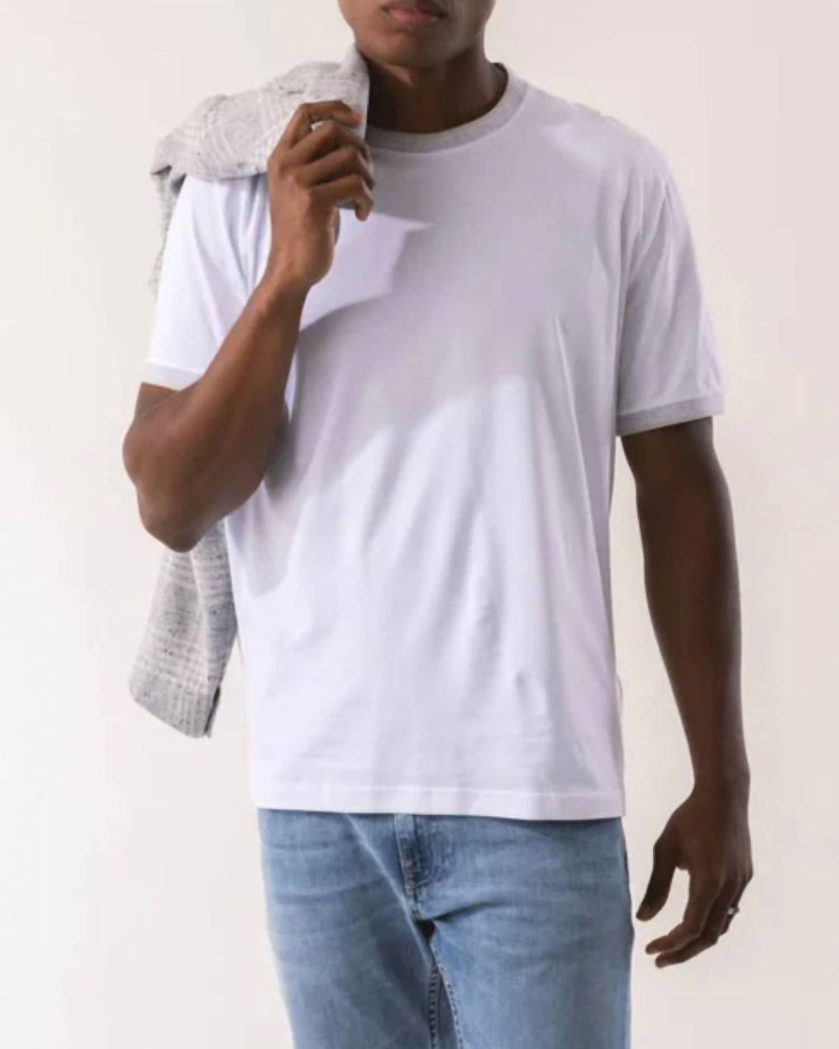 Eleventy - Giza Cotton Tipping On Collar Tee