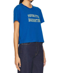 Favorite Daughter Cropped Collegiate Tee in sapphire - women's t-shirt - alternate view