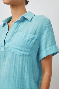 Rails Savannah Top in summer aqua - women's blouse - alternate view