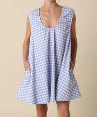Olivaceous - Gingham Swing Mini Dress