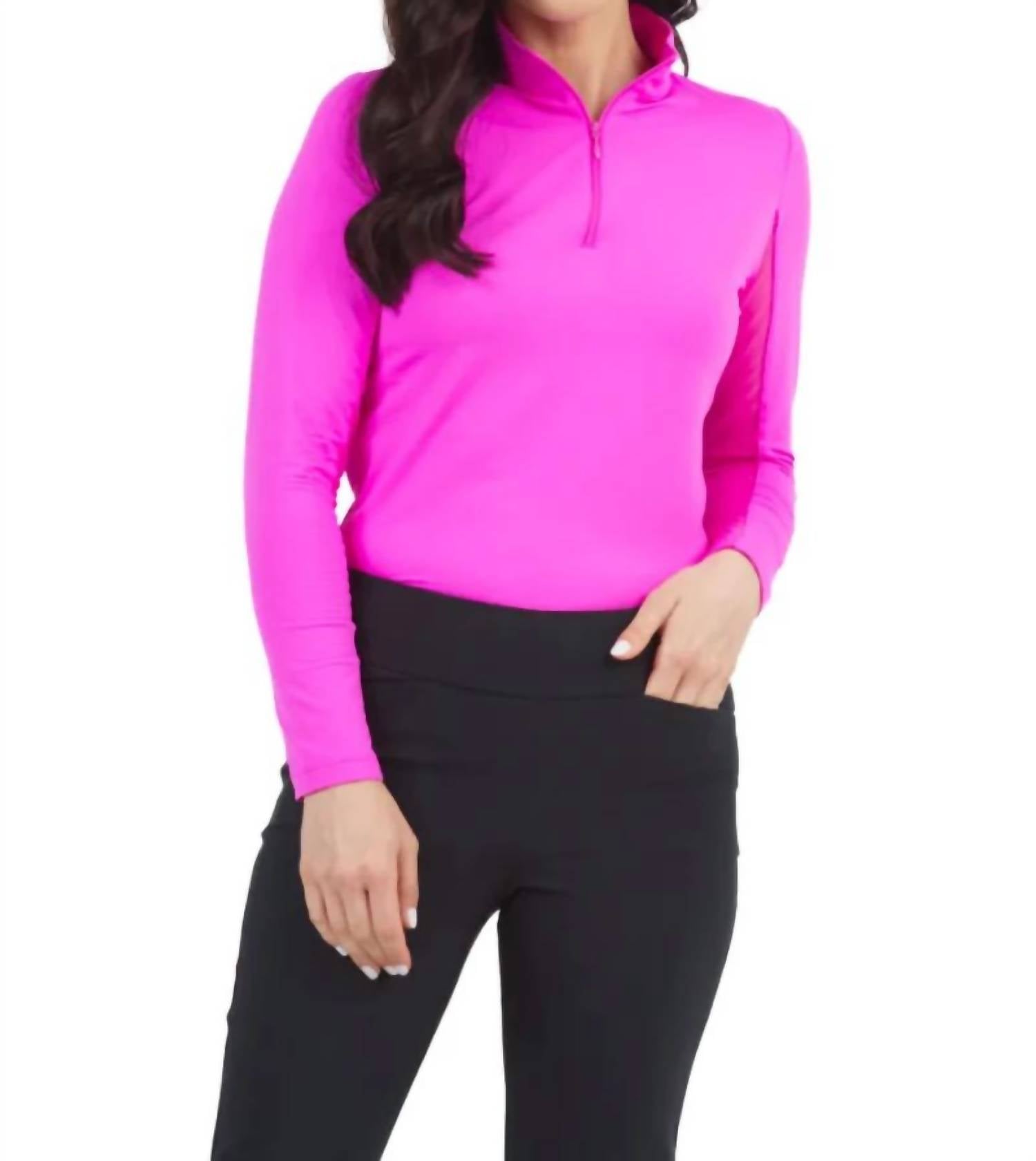 Ibkul - Women's Long Sleeve Mock Neck Top