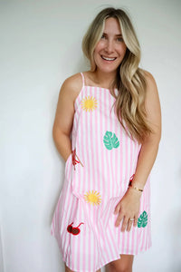 Anniewear - Camille Summer Vibes Embroidery Patch Dress