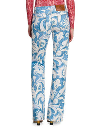 Etro - Printed Denim Straight-leg Jeans
