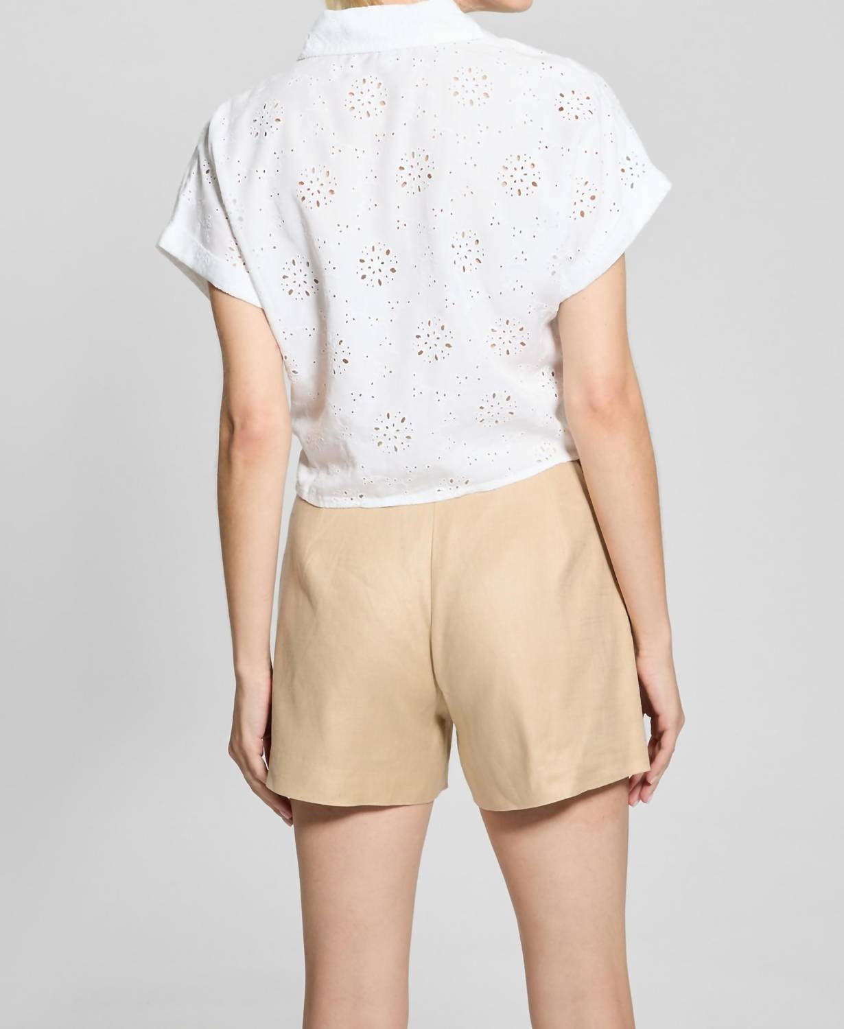 Guess Brigitte Embroidered Shirt in pure white - women's shirt - detail view