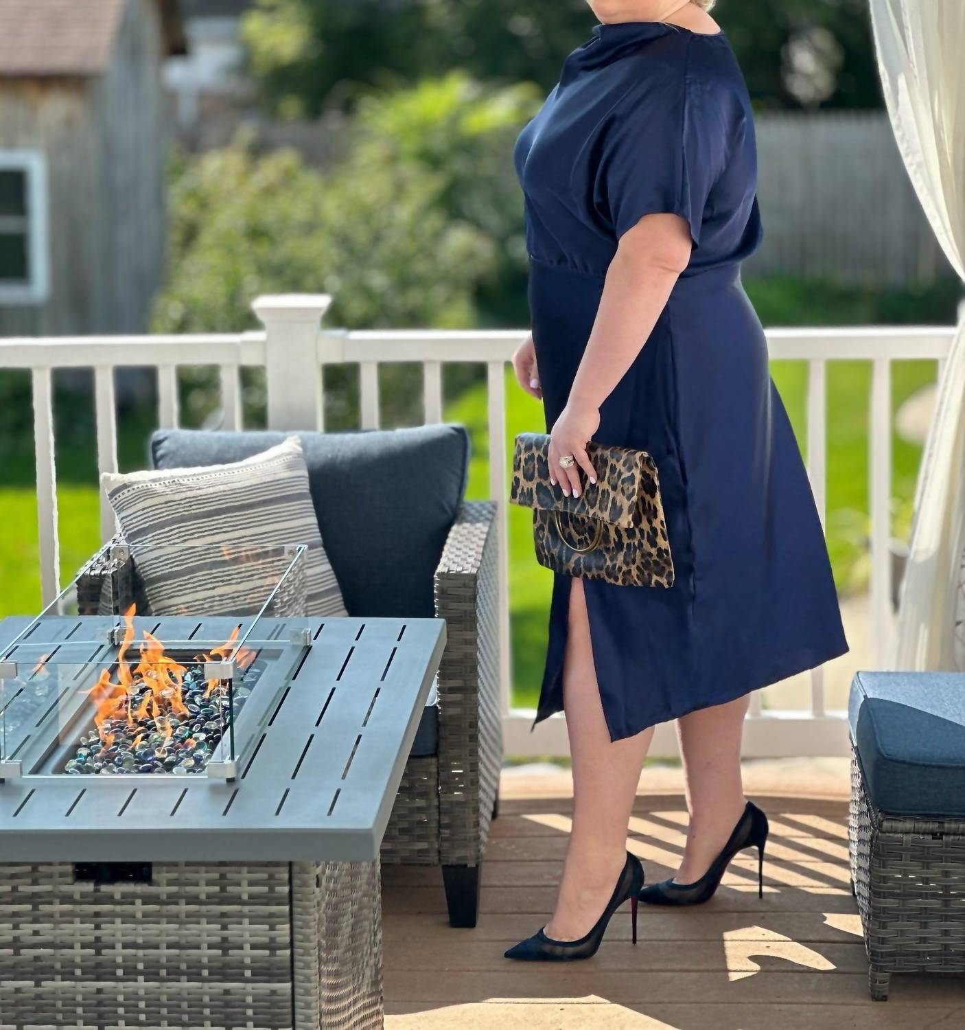 Amelia K. Luxe Chic Dress in navy - women's dress - alternate view