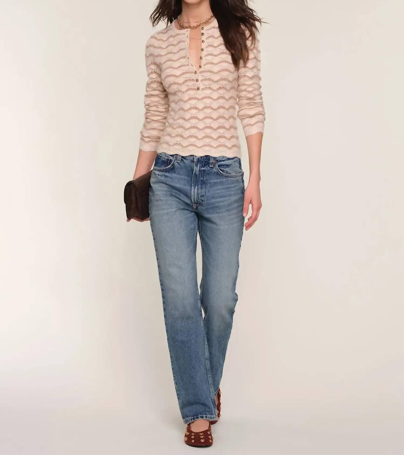 heartloom Gracen Knit Top in oat - women's shirt - alternate view