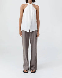 St. Agni - Oxford Halter Tie Back Top