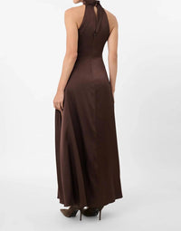 Toccin - Jocelyn Tie-Front Satin Maxi Dress