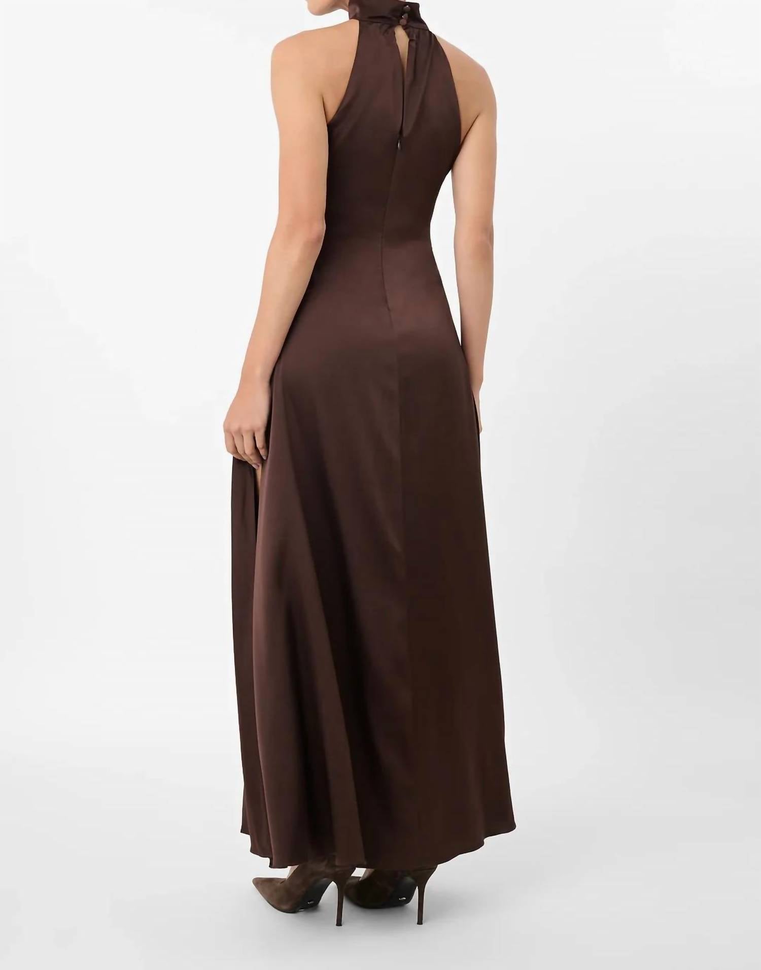 Toccin - Jocelyn Tie-Front Satin Maxi Dress