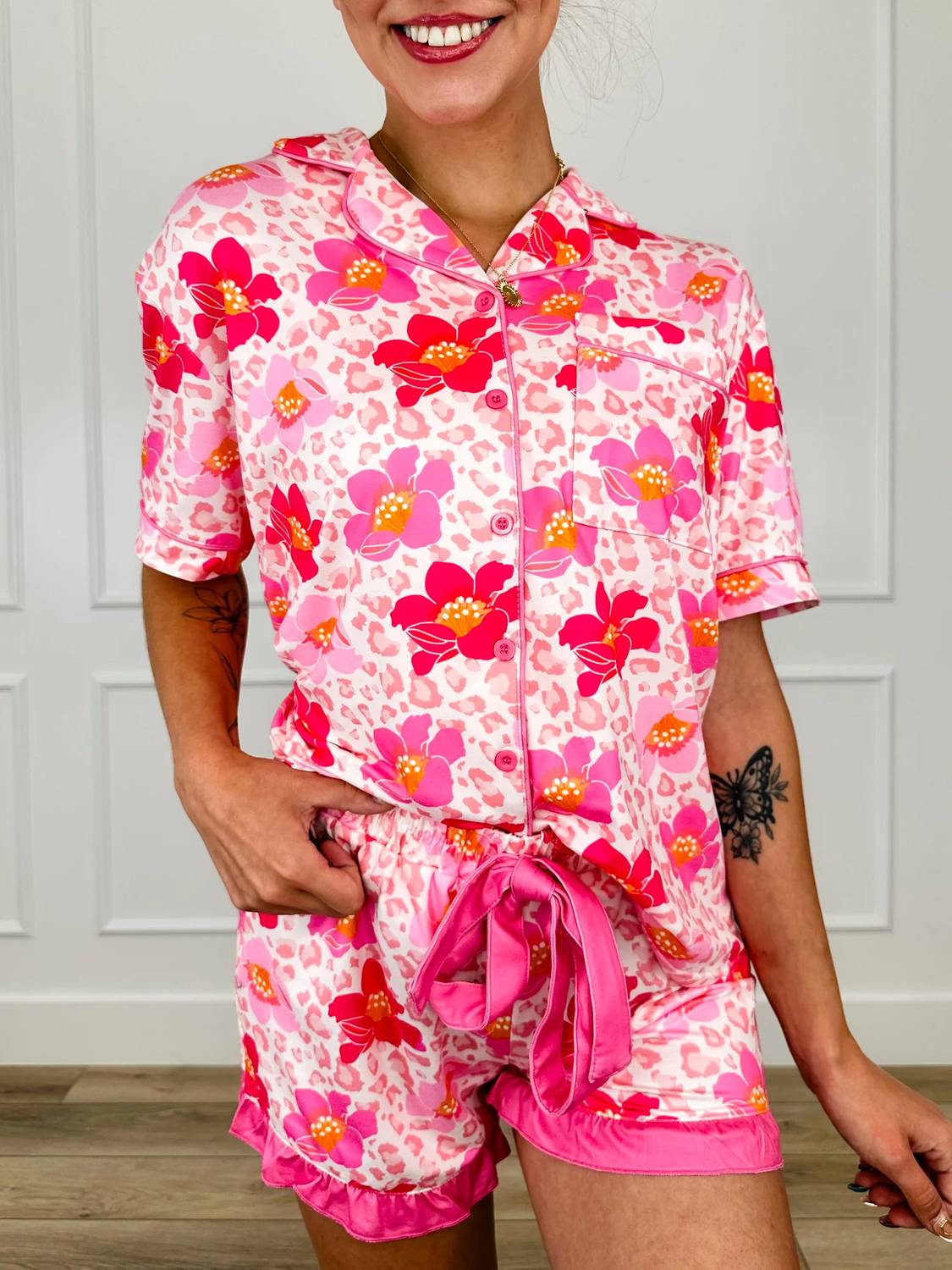 Jess Lea - The Floral Feline High-rise Pj Set