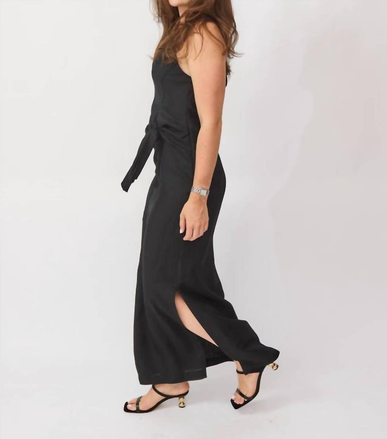 Tela Ninfa Dress in black 1 - women's dress - detail view