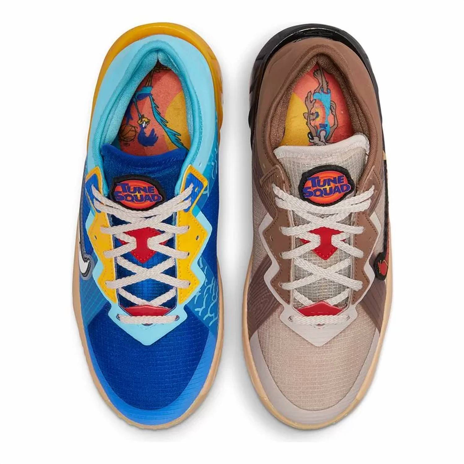 NIKE Men's Space Jam X Lebron 18 Low Wile E. Vs Roadrunner Shoes in racer blue baltic blue university gold white - men's shoe - alternate view
