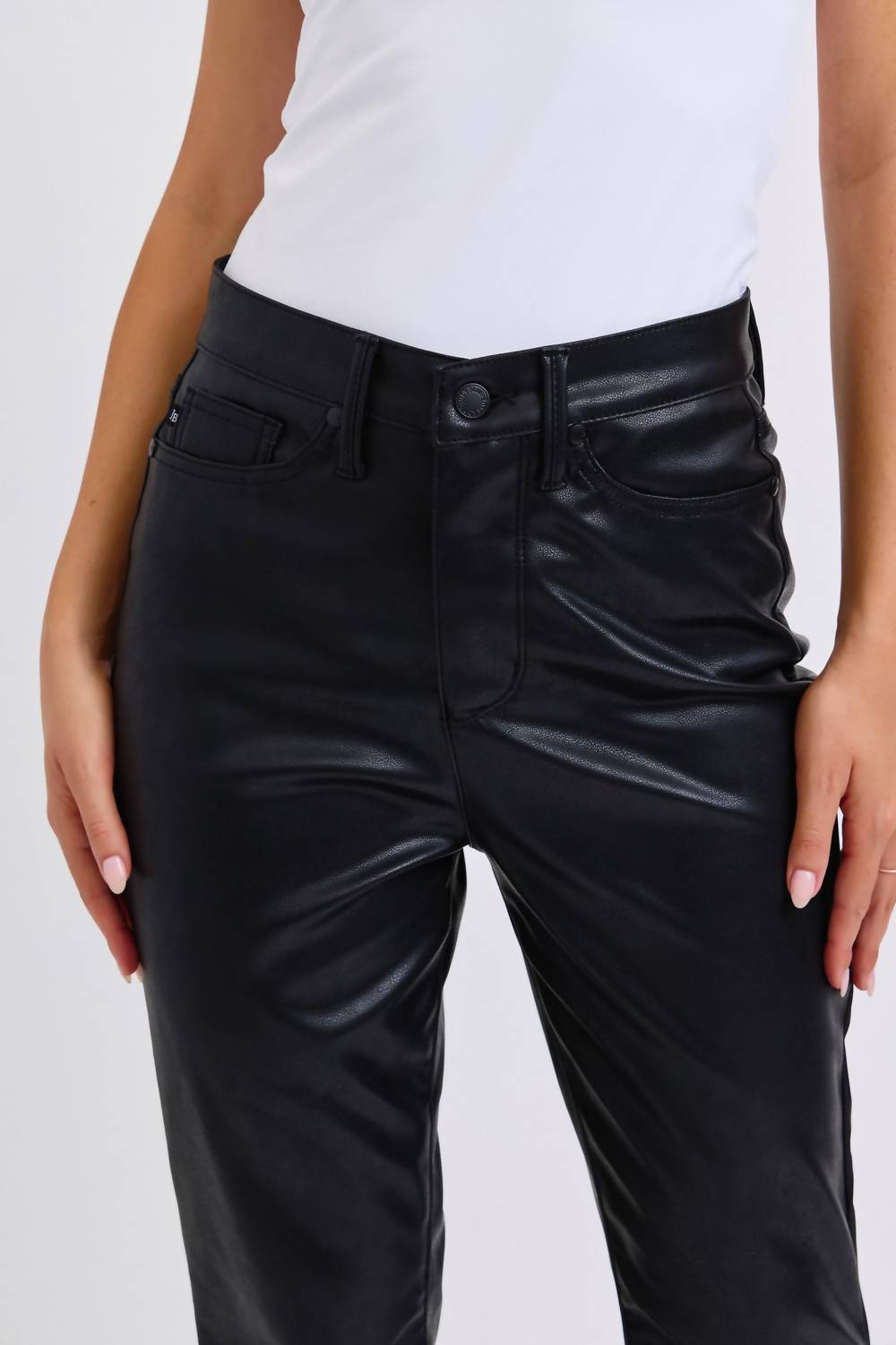 Judy Blue - Faux Leather Bootcut Jeans