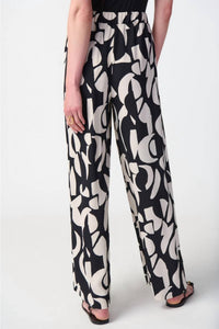 Joseph Ribkoff - Geometric Print Pull On Wide Leg Pant