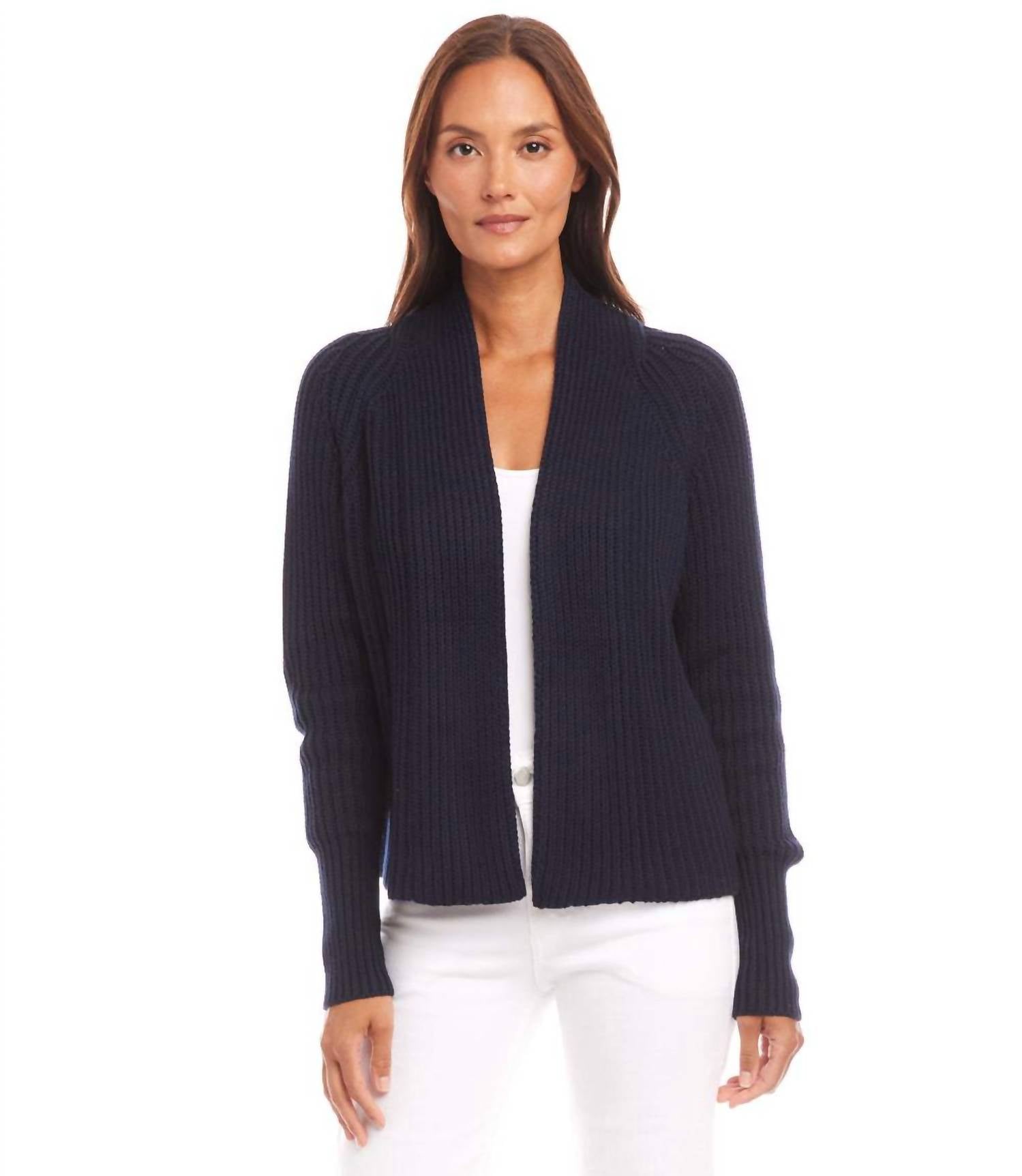 Karen Kane - Cropped Open Front Cardigan Sweater