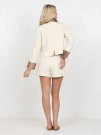 Emily McCarthy Lady Cropped Jacket in winter white - women's jacket - alternate view