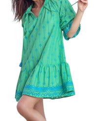 Style Usa - Brielle Embroidered Contrast A-line Dress