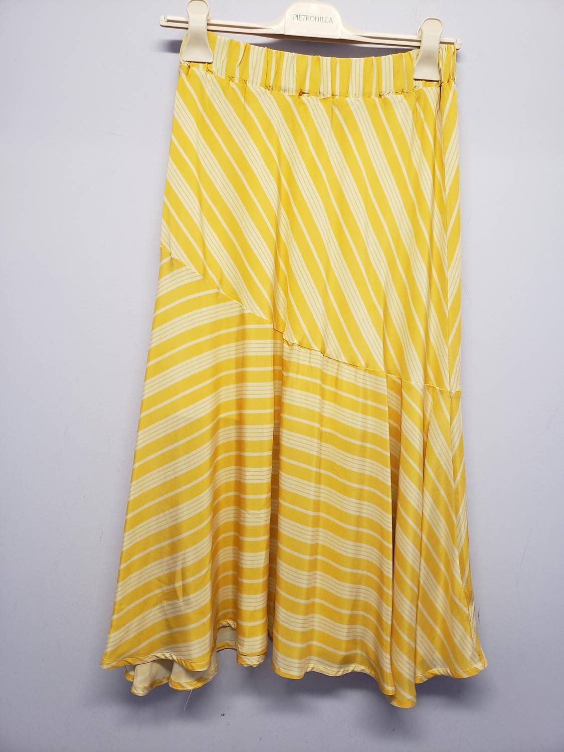 STRIPED MIDI SKIRT
