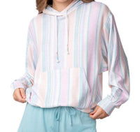 PJ Salvage Stripe Baja Babe Hoodie in ivory - women's top