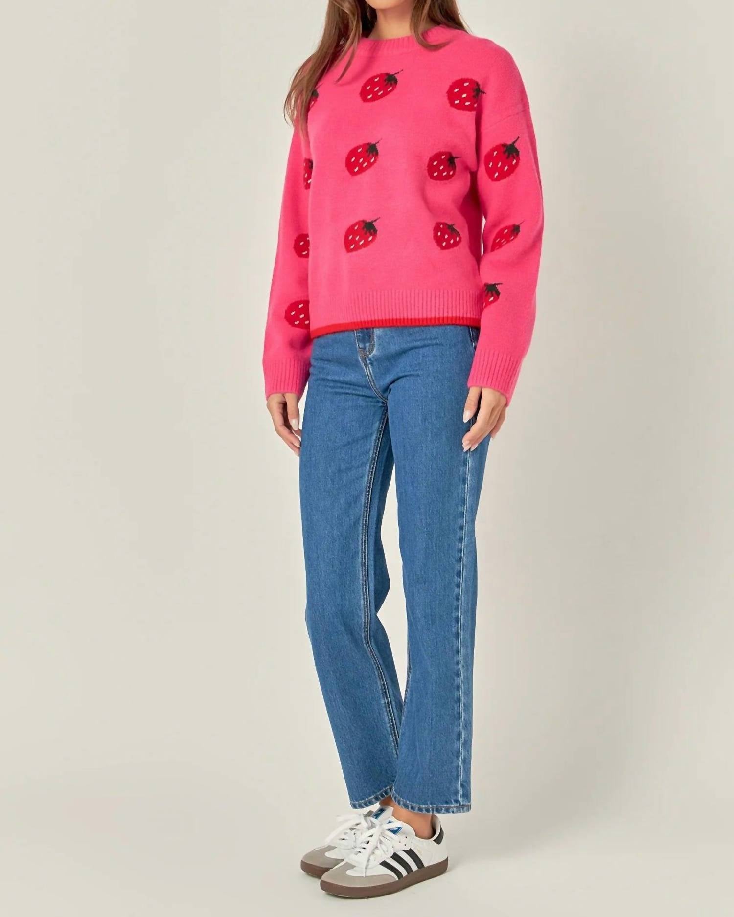 2.7 August Apparel - Strawberry Knit Sweater