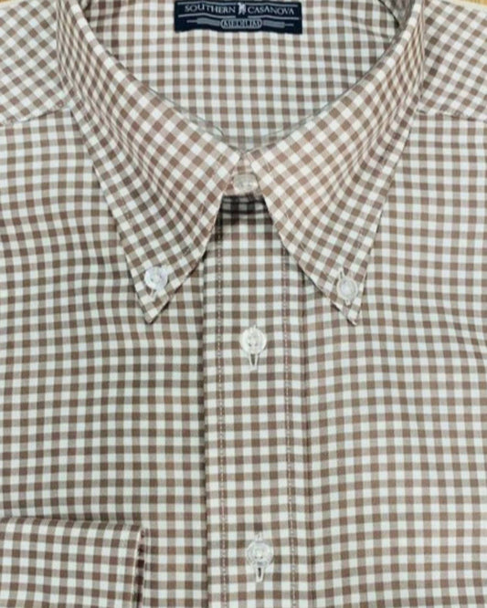 Southern Casanova - Men's Gingham Short Sleeve Button Down Polo