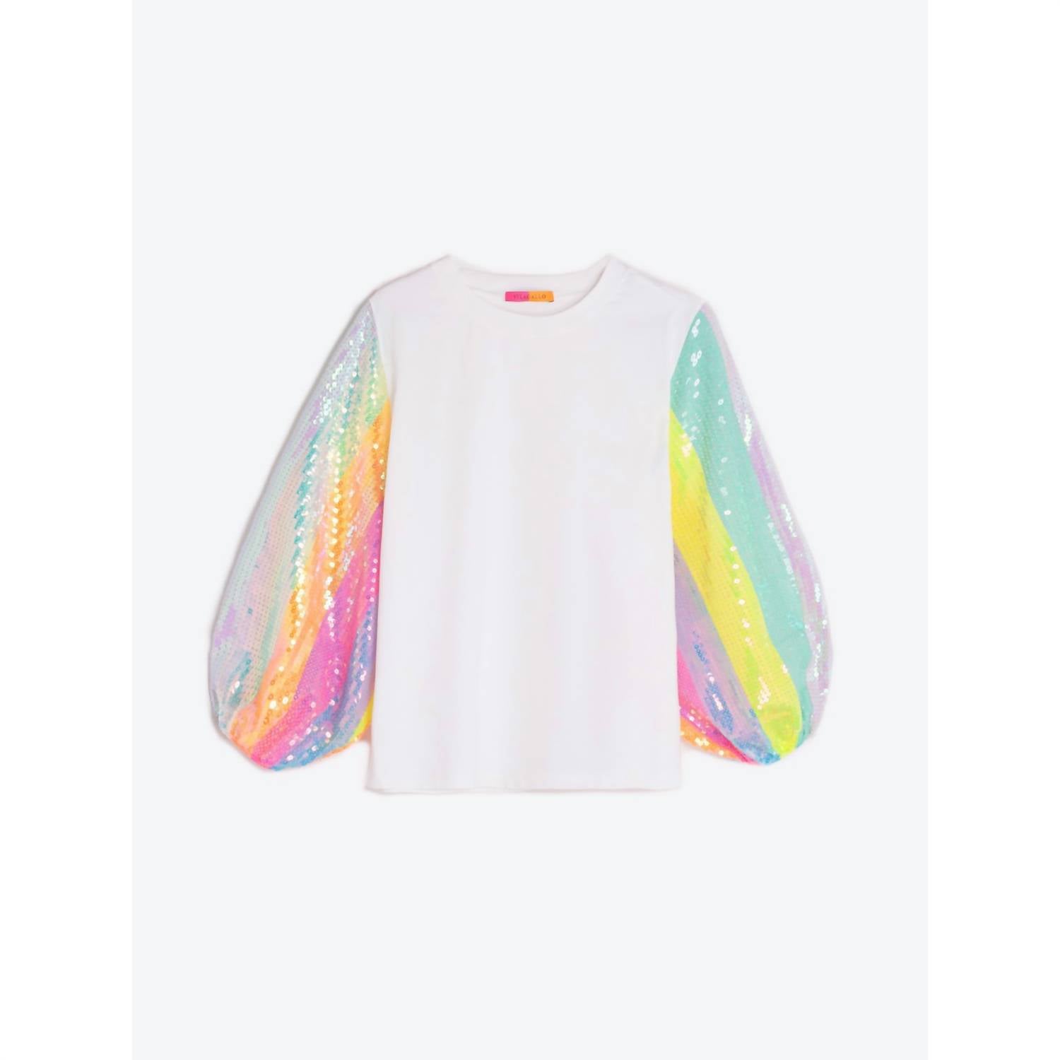 Vilagallo - Sequin Sleeve Strip Top