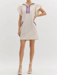 Entro - Half Zip Flutterband Mini Dress