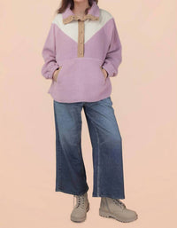 Very J - Cozy Oversized Fleece Pullover Sweatshirt